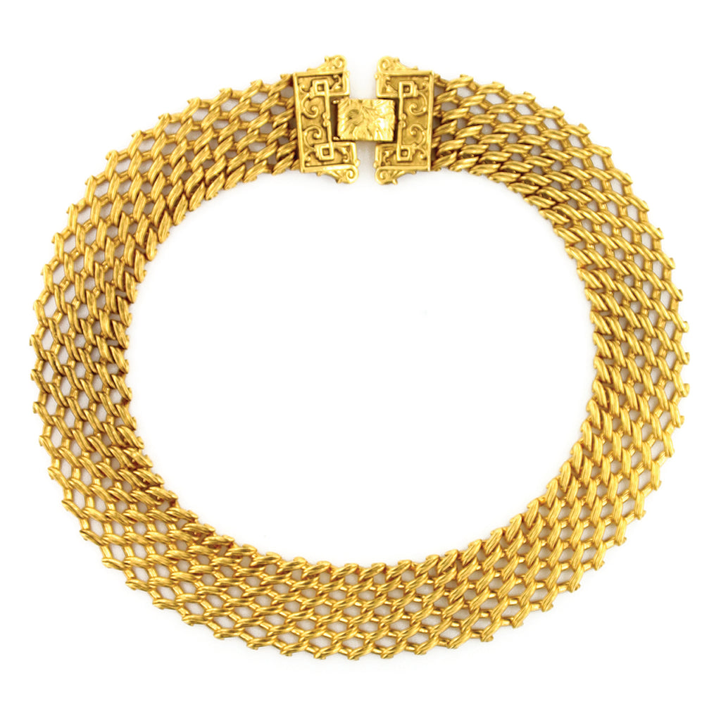 Laid Out Collectanea Interlaced Chain Collar Necklace