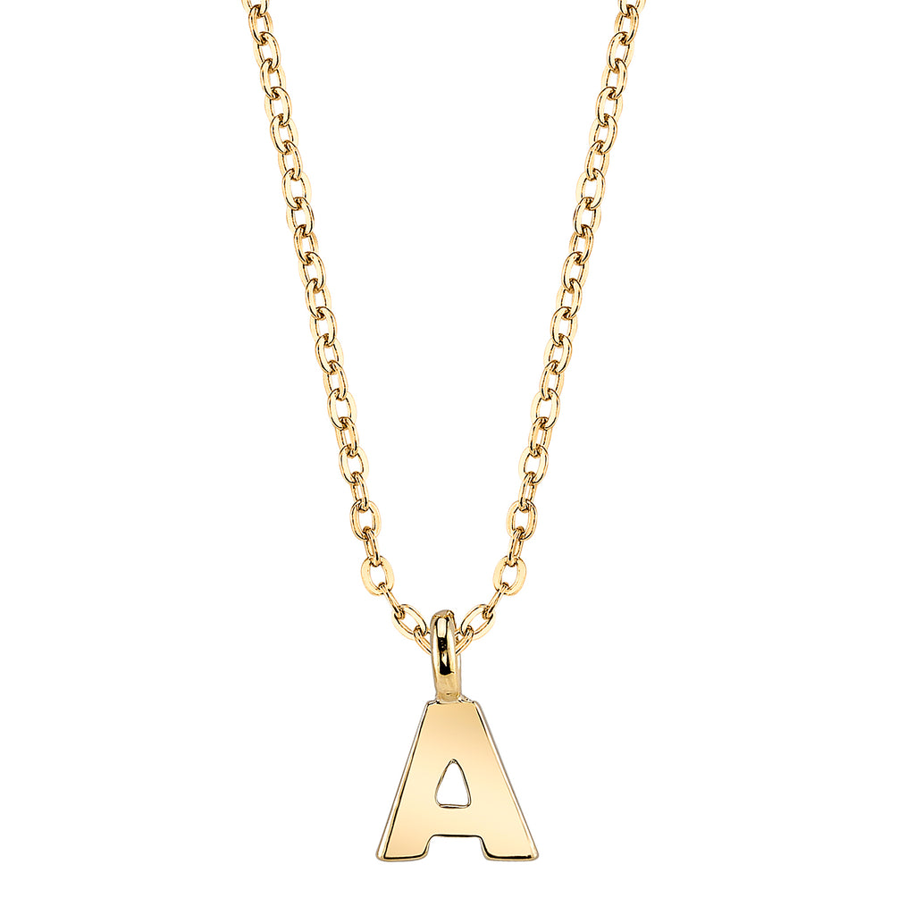 Gold Tone Initial Necklace 20 In