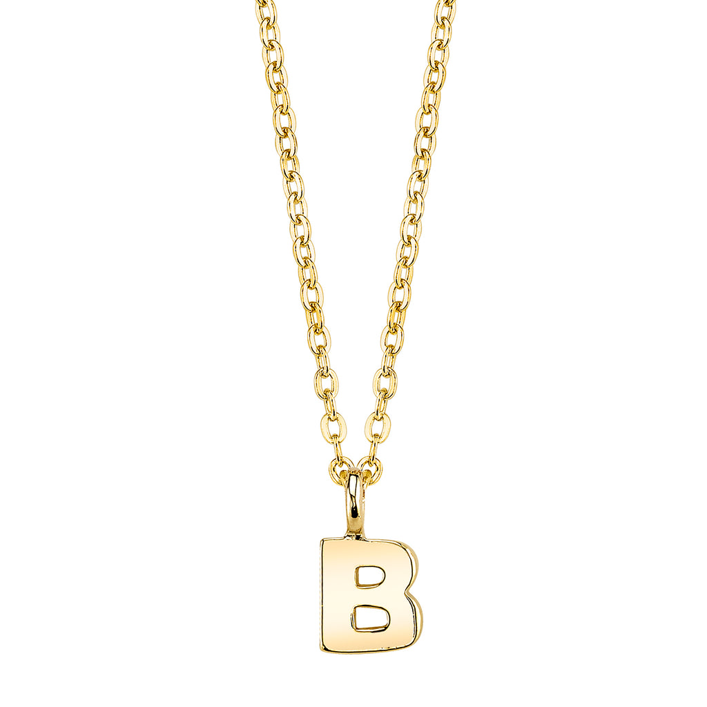 Gold Tone Mini Initial Necklaces B