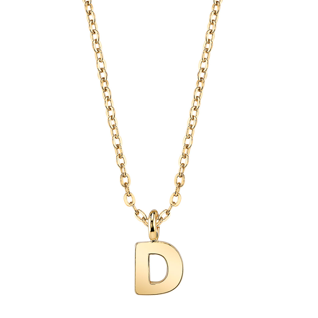 Gold Tone Mini Initial Necklaces D