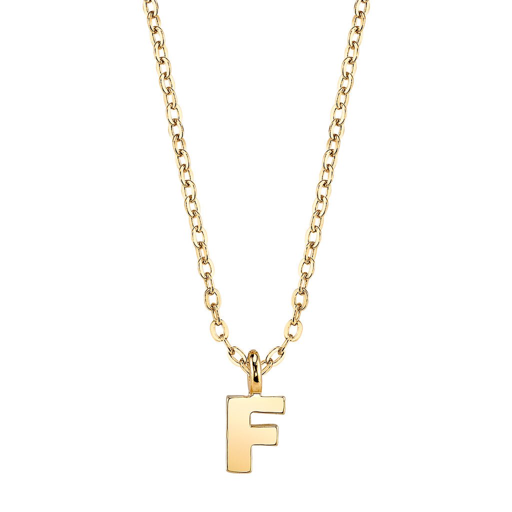 Gold Tone Mini Initial Necklaces F