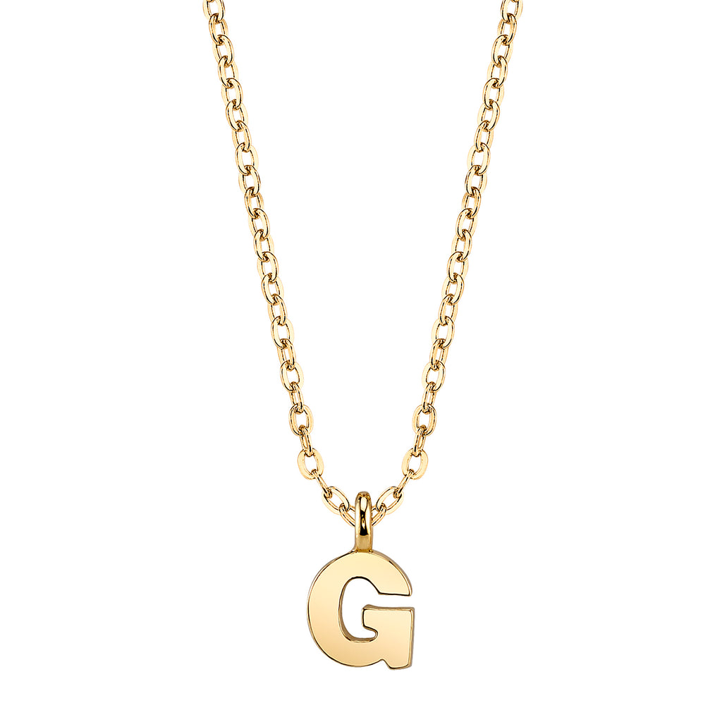 Gold Tone Mini Initial Necklaces G