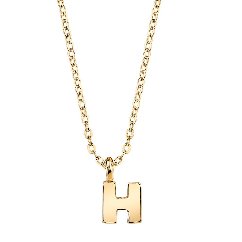 Gold Tone Mini Initial Necklaces H