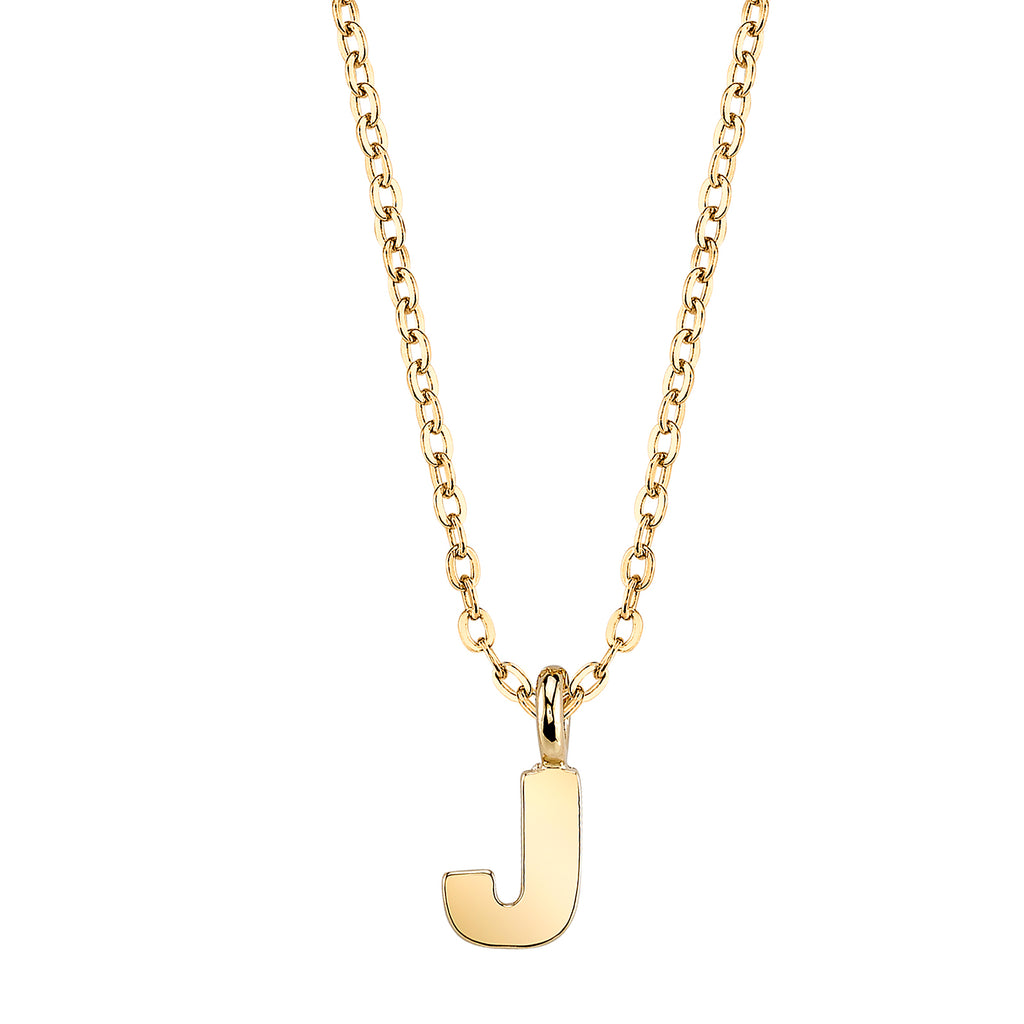 Gold Tone Initial Necklace 20 J