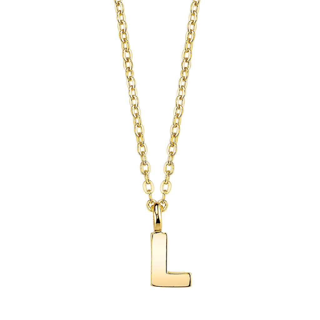 Gold Tone Initial Necklace 20 L