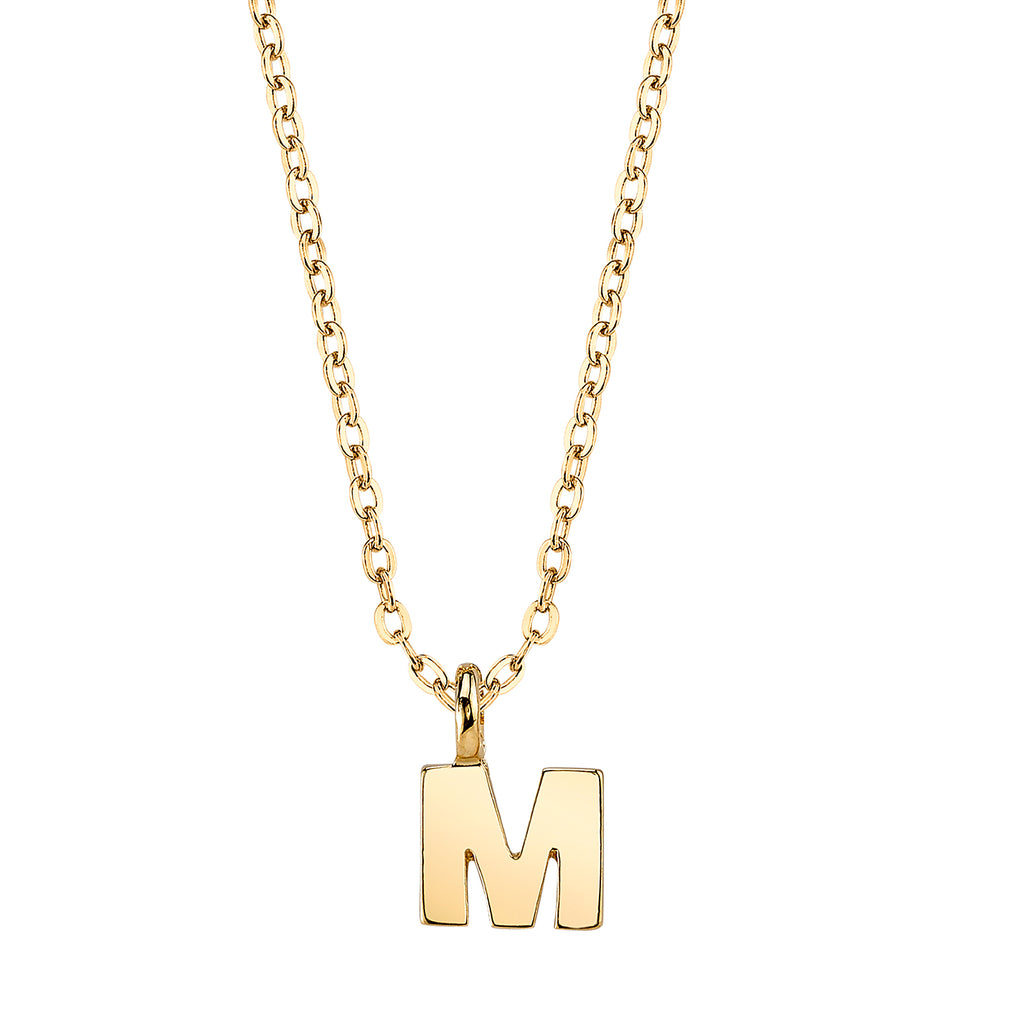 Gold Tone Initial Necklace 20 M