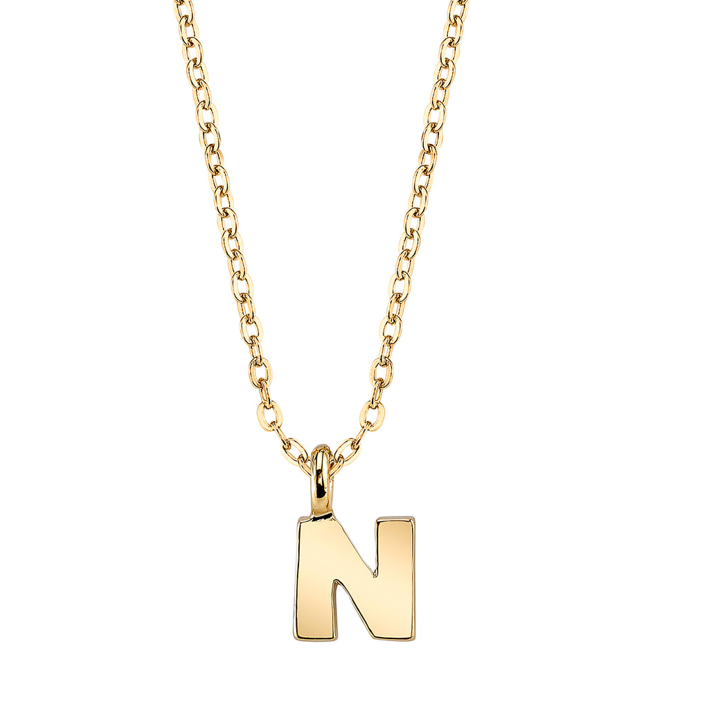 Gold Tone Mini Initial Necklaces N