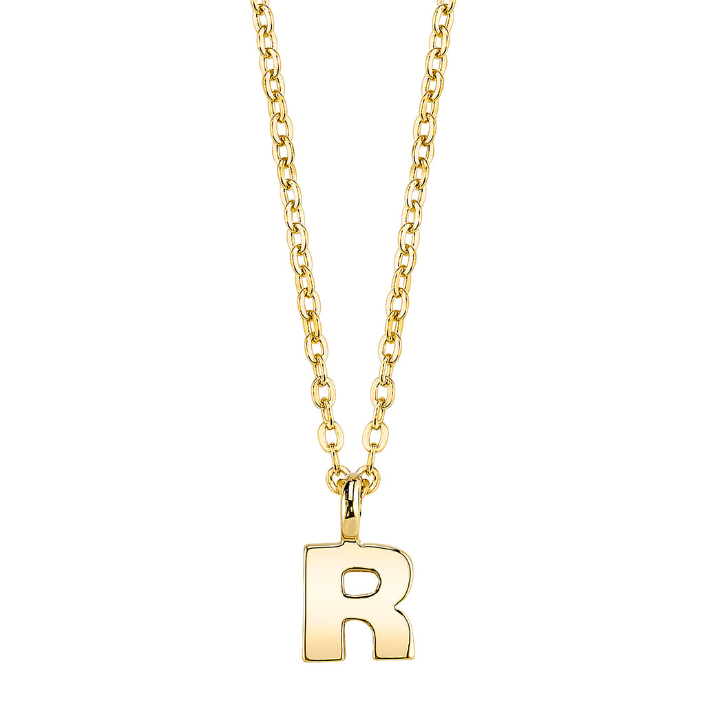 Gold Tone Mini Initial Necklaces R