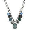 2028 Jewelry Blue Multi Drop Victorian Cameo Pendant Necklace 16