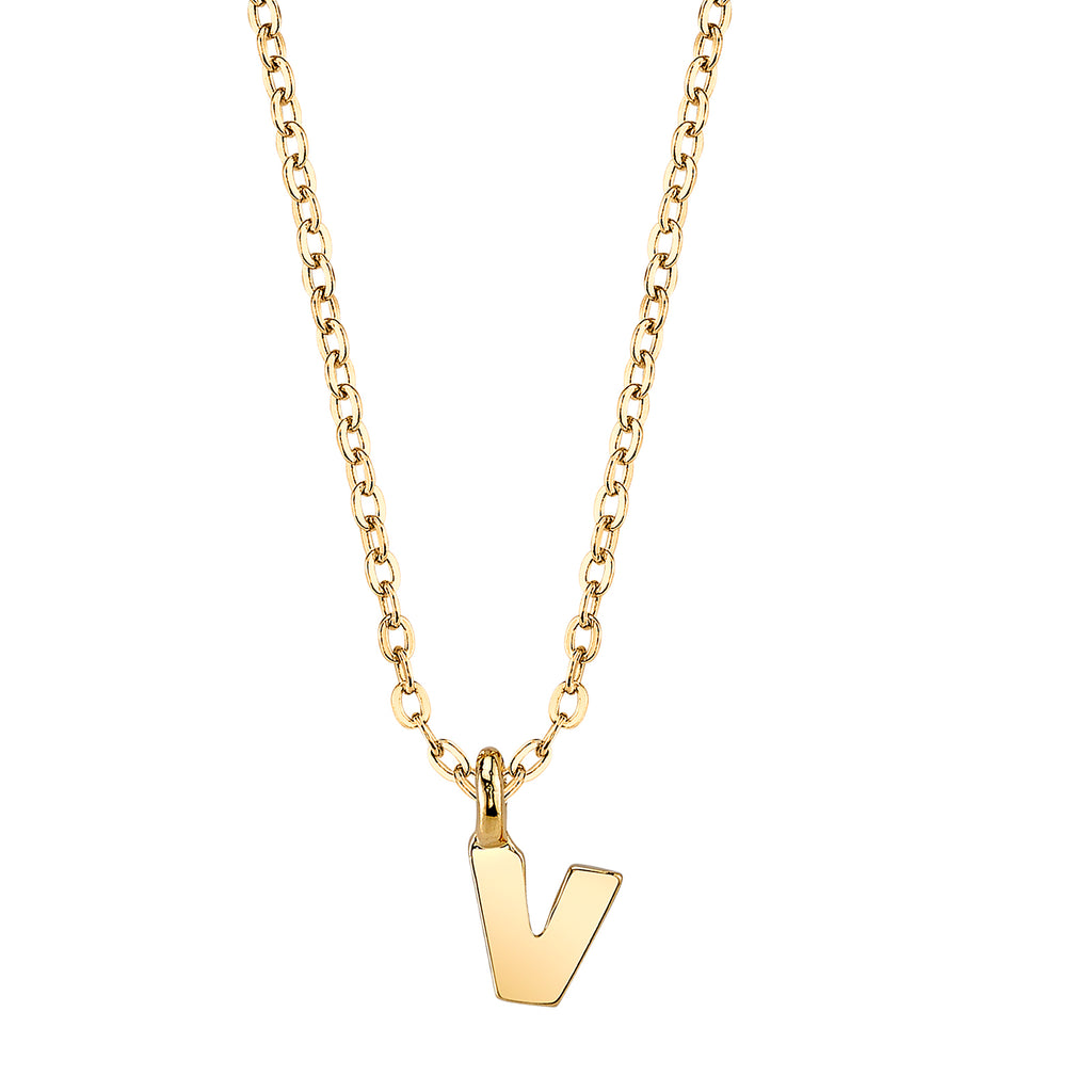 Gold Tone Mini Initial Necklaces V