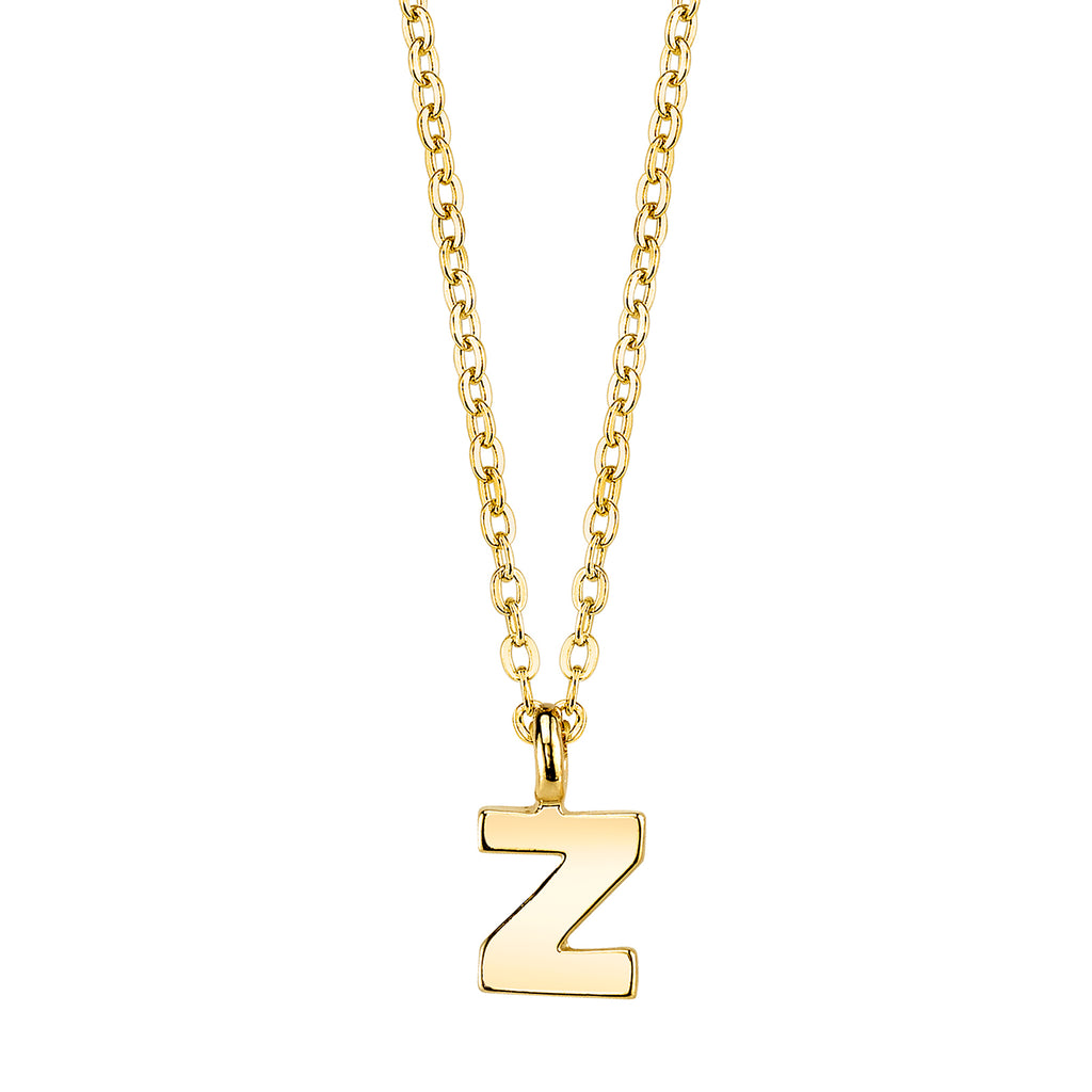 Gold Tone Mini Initial Necklaces Z