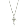 1928 Spiritual Winged Angel With Crystal Drop Pendant Necklace 16