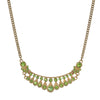 1928 Jewelry Peridot Green Color Crystal Bib Necklace 16