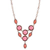 2028 Jewelry Pink-Orange And Raspberry Color Faceted Bib Necklace 16