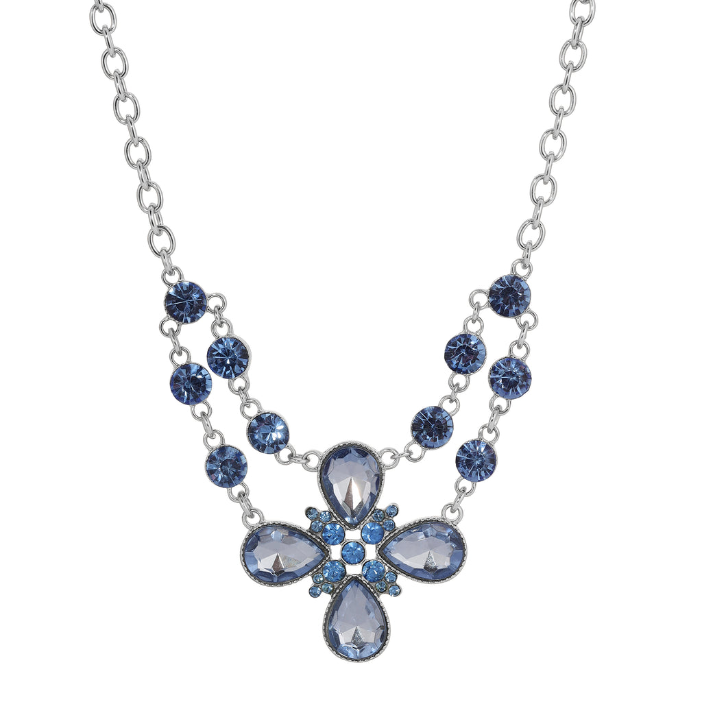 2028 jewelry crystal flower necklace 16 3 extender