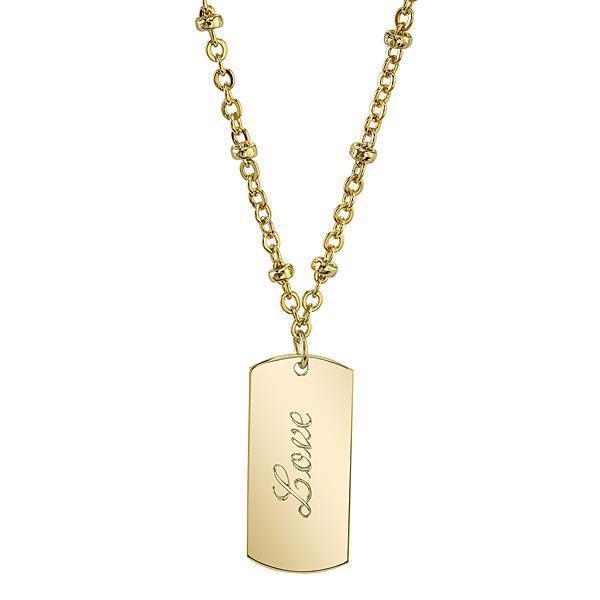 Love 14K Gold Dipped  Love  Necklace 16   19 Inch Adjustable
