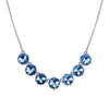 2028 Jewelry Blue Round Faceted Cushion Shaped Glass Stone Collar Necklace 16