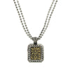 1928 Jewelry Two Tone Square Flower Pendant Necklace 16