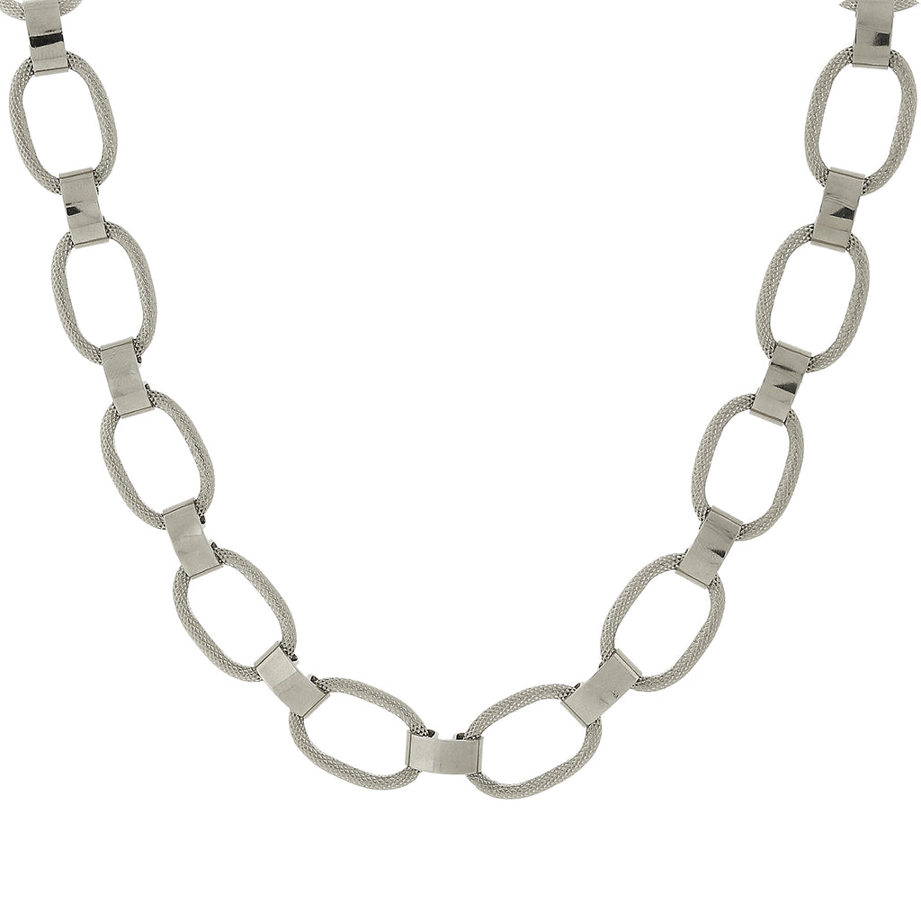 Classic Link Necklace 18 In Silver
