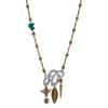 T.R.U. Metal Necklace With Gemstone Malachite Labradorite And Tigers Eye 18