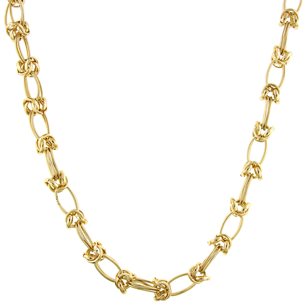Gold Tone Link Necklace 16   19 Inch Adjustable