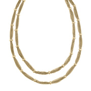 Gold Tone Double Strand Station Chain Necklace 16.5   19.5 Inch Adjustable