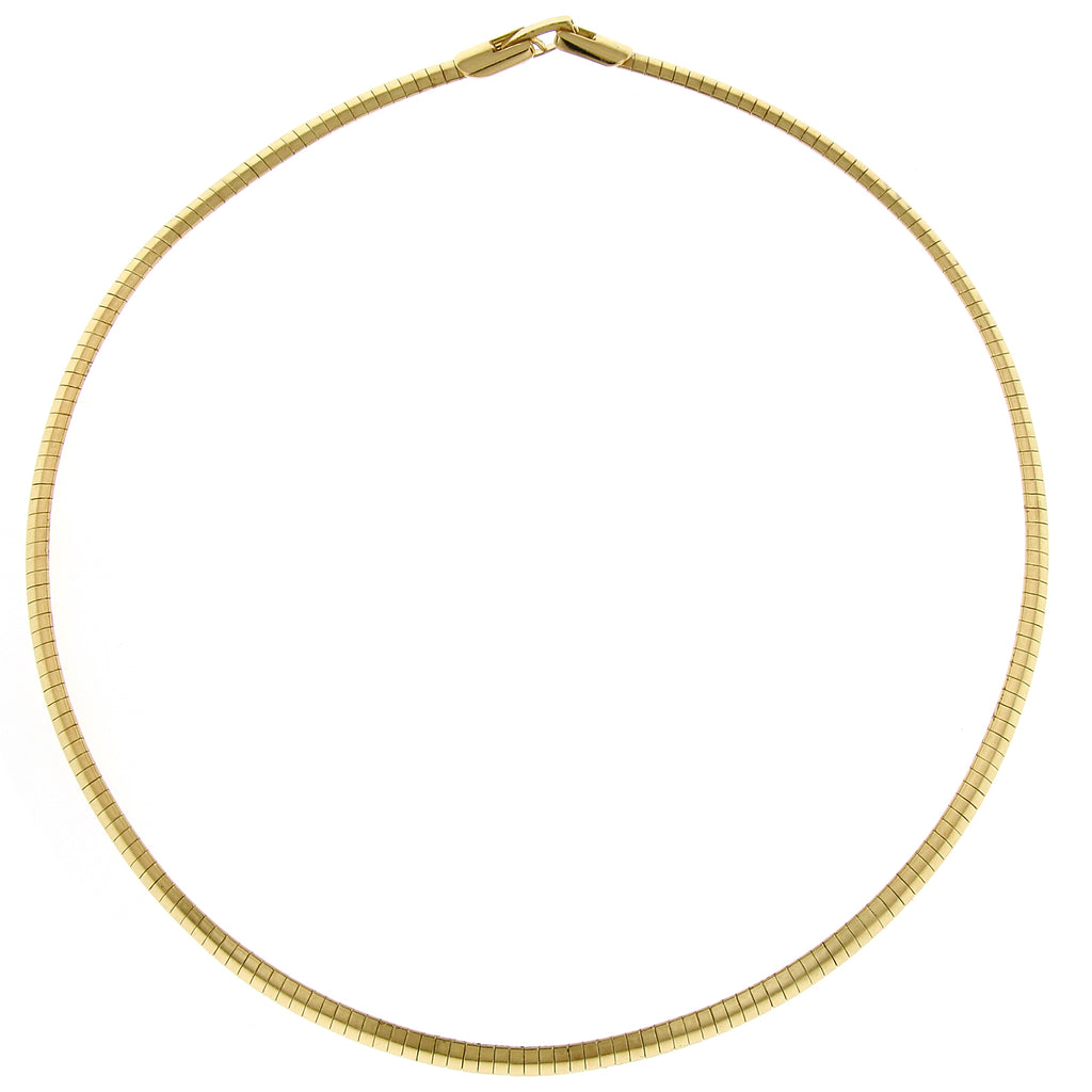 2028 Gold Tone Coil Omega Necklace 16 Inch
