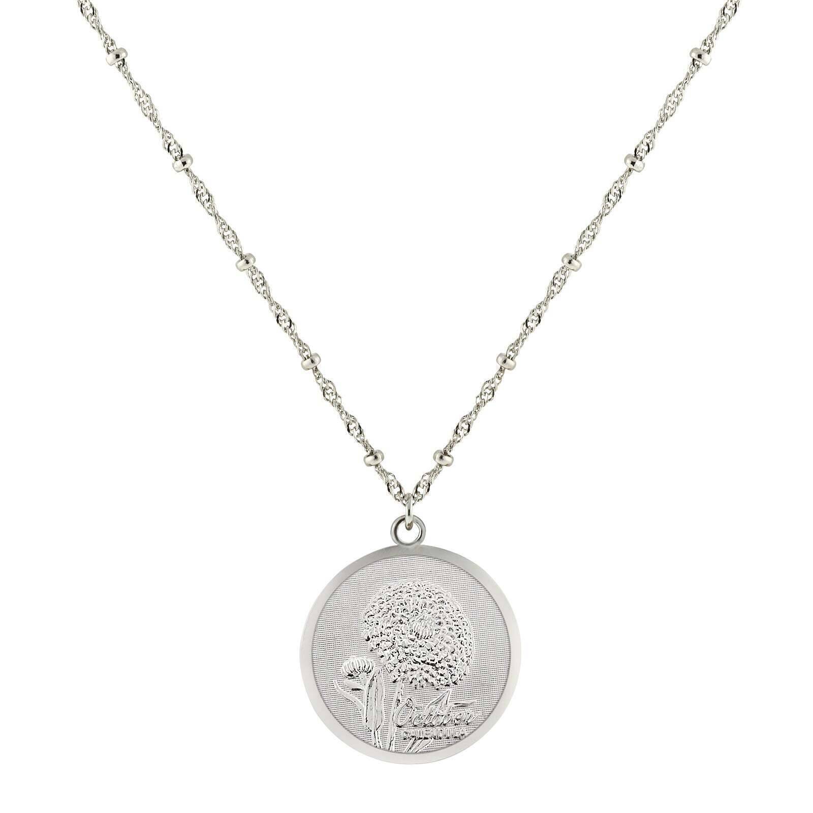 1928 Jewelry Flower Of The Month Pendant Necklace 16" + 3" Extender