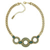1928 Jewelry Oasis Green And Turquoise Stone 3 Ring Necklace 16