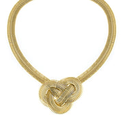 Gold Tone Knot Necklace 16   19 Inch Adjustable