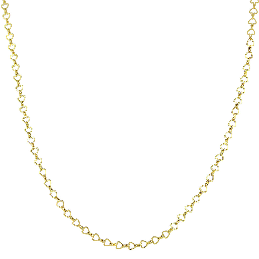 14K Gold Dipped Heart Chain Necklace 16 Inch