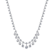 Silver Tone Genuine Swarovski Crystal Collar Necklace 15 In Adj