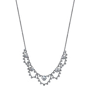 Black Tone Genuine Swarovski Crystal Collar Necklace 16   19 Inch Adjustable