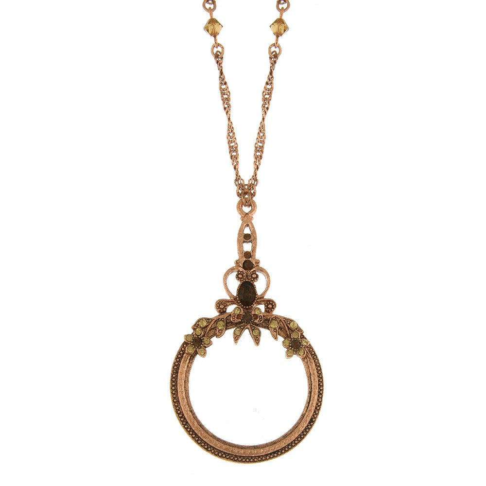 Art Deco Renaissance Enamel Magnifying Glass Necklace by Sweet Romance –  Sweet Romance Jewelry