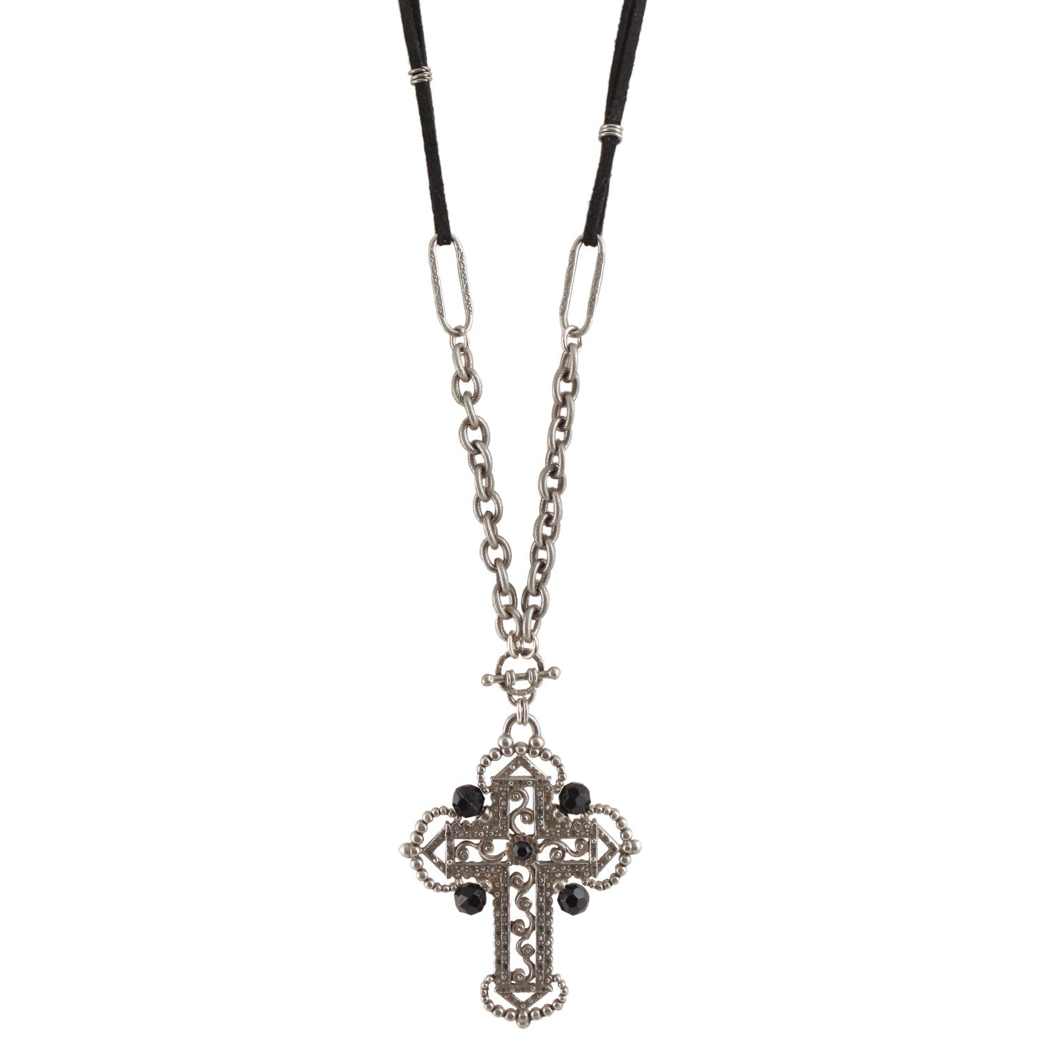 Emerald - Necklace - Ornate cross in solid silver - Renewal, hope and  spiritual guidance - Necklace with pendant - Catawiki