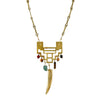 T.R.U. Indonesian Inspired Geometric Gemstone Pendant Necklace 28