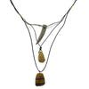 T.R.U. Waxed Linen Wire 3 Drop With Gemstone Tigers Eye Y-Pendant Necklace 28