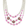 2028 Jewelry Purple Amethyst Fuchsia Triple Row Beaded Strand Necklace 16