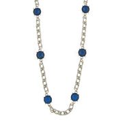 1928 Jewelry Silver-Tone Blue Chain Strand Necklace, 36"
