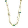 1928 Jewelry Green Crystal And Filigree Bead Long Necklace 42