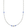 1928 Jewelry Blue Crystal And Filigree Bead Slim Long Necklace 42