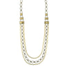 1928 Jewelry Fusion Lux Silver And Gold Chain Draped Necklace 34