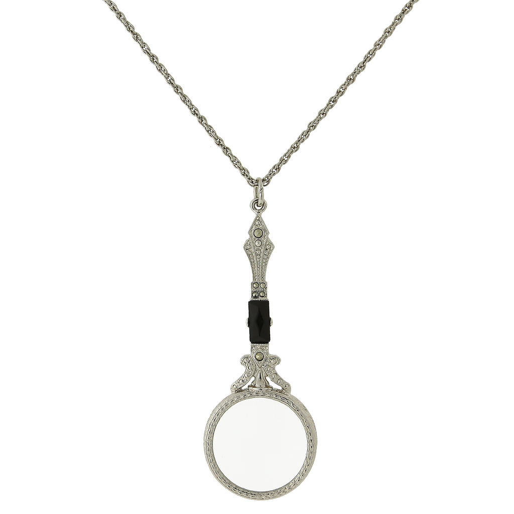Silver Tone Necklace Magnifier 28 Inch