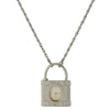 1928 Jewelry Mother Of Pearl Lock Watch Pendant Necklace 28