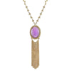 2028 Jewelry Purple Amethyst Gemstone Pendant Gold Tassel Necklace 26
