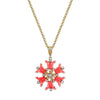 2028 Jewelry Coral Orange, Crystal And Faux Pearl Flower Pendant 30