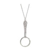 1928 Spiritual Antiqued Pewter Cross Etched Magnifying Glass Necklace 28
