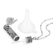 Pewter Filigree Vial With Tassle Necklace 28