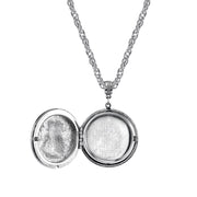 Pewter Cat Locket Necklace 30In