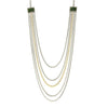 1928 Jewelry Two Tone Multi Chain Square Gemstone Necklace 32